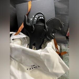 Coach Rexy Top Handle Crossbody Bag In Black Glovetanned Leather. Like new!